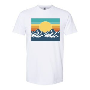 Retro Sunset Mountain Nature Softstyle CVC T-Shirt