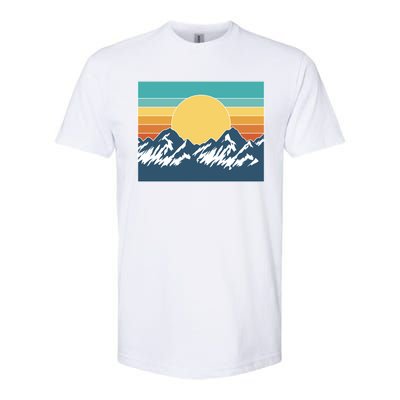 Retro Sunset Mountain Nature Softstyle® CVC T-Shirt