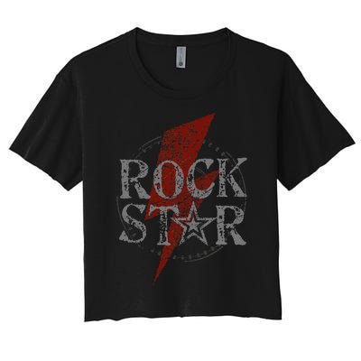 Rock Star Music Fan Gift Graphic Rock N Roll Women's Crop Top Tee