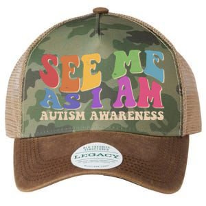 Retro See Me As I Am Autism Awareness Legacy Tie Dye Trucker Hat