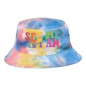 Retro See Me As I Am Autism Awareness Tie Dye Newport Bucket Hat