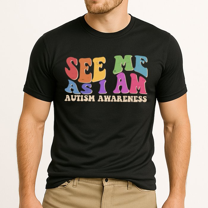 Retro See Me As I Am Autism Awareness Cooling Performance Crew T-Shirt