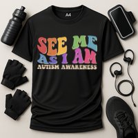 Retro See Me As I Am Autism Awareness Cooling Performance Crew T-Shirt