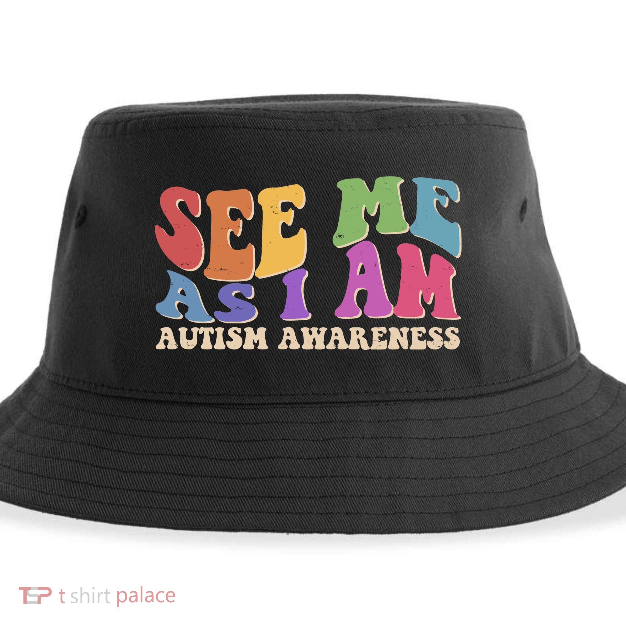 Retro See Me As I Am Autism Awareness Sustainable Bucket Hat