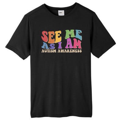 Retro See Me As I Am Autism Awareness Tall Fusion ChromaSoft Performance T-Shirt