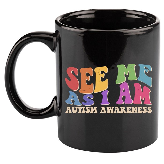 Retro See Me As I Am Autism Awareness 11oz C Handle Ceramic Mug