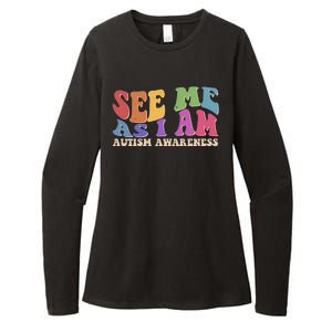 Retro See Me As I Am Autism Awareness Womens CVC Long Sleeve Shirt