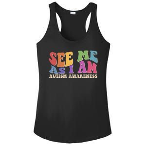 Retro See Me As I Am Autism Awareness Ladies PosiCharge Competitor Racerback Tank