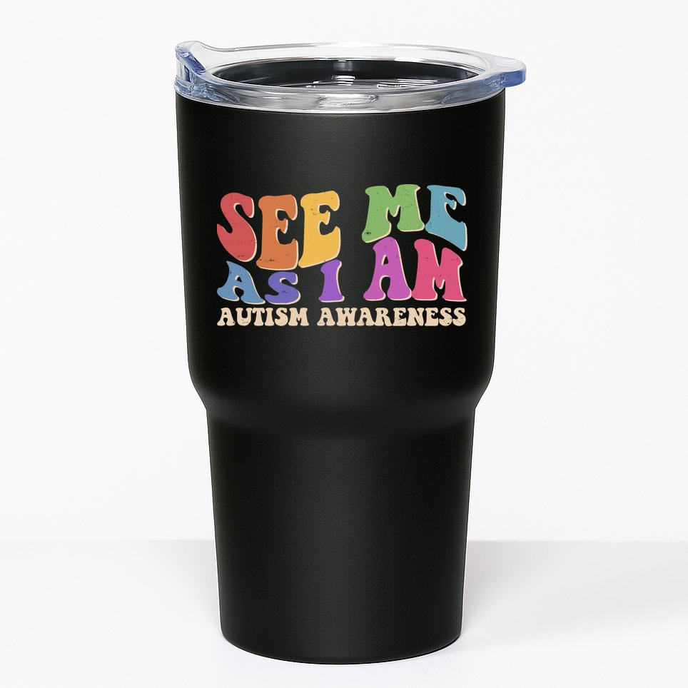 Retro See Me As I Am Autism Awareness Tumbler