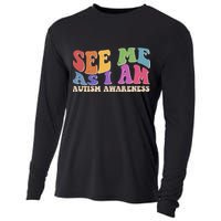 Retro See Me As I Am Autism Awareness Cooling Performance Long Sleeve Crew