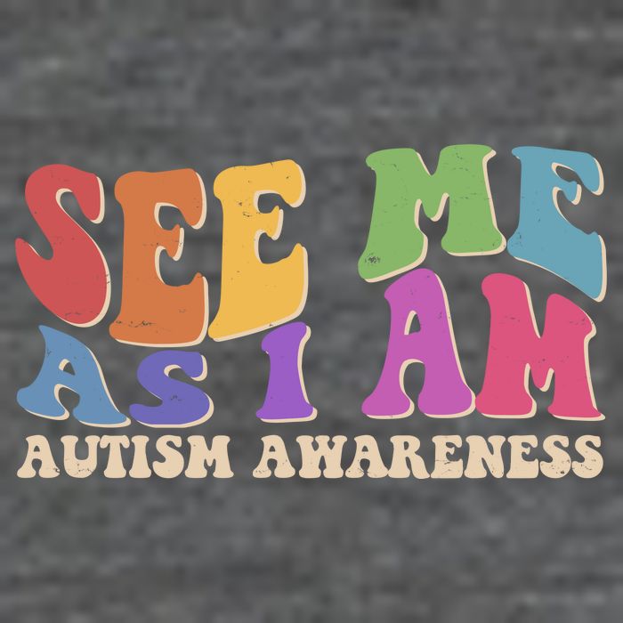 Retro See Me As I Am Autism Awareness 7 Panel Mesh Trucker Snapback Hat