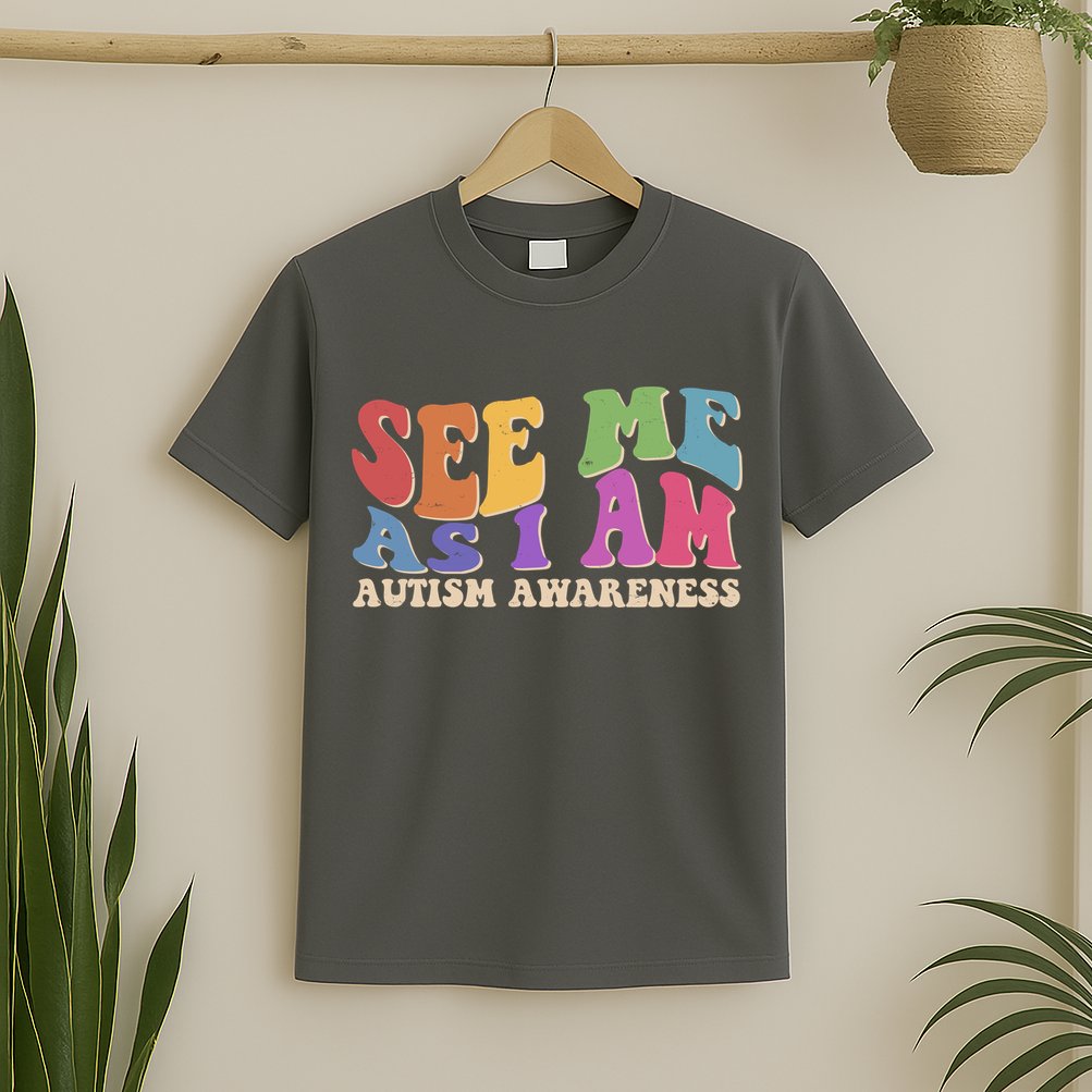 Retro See Me As I Am Autism Awareness T-Shirt