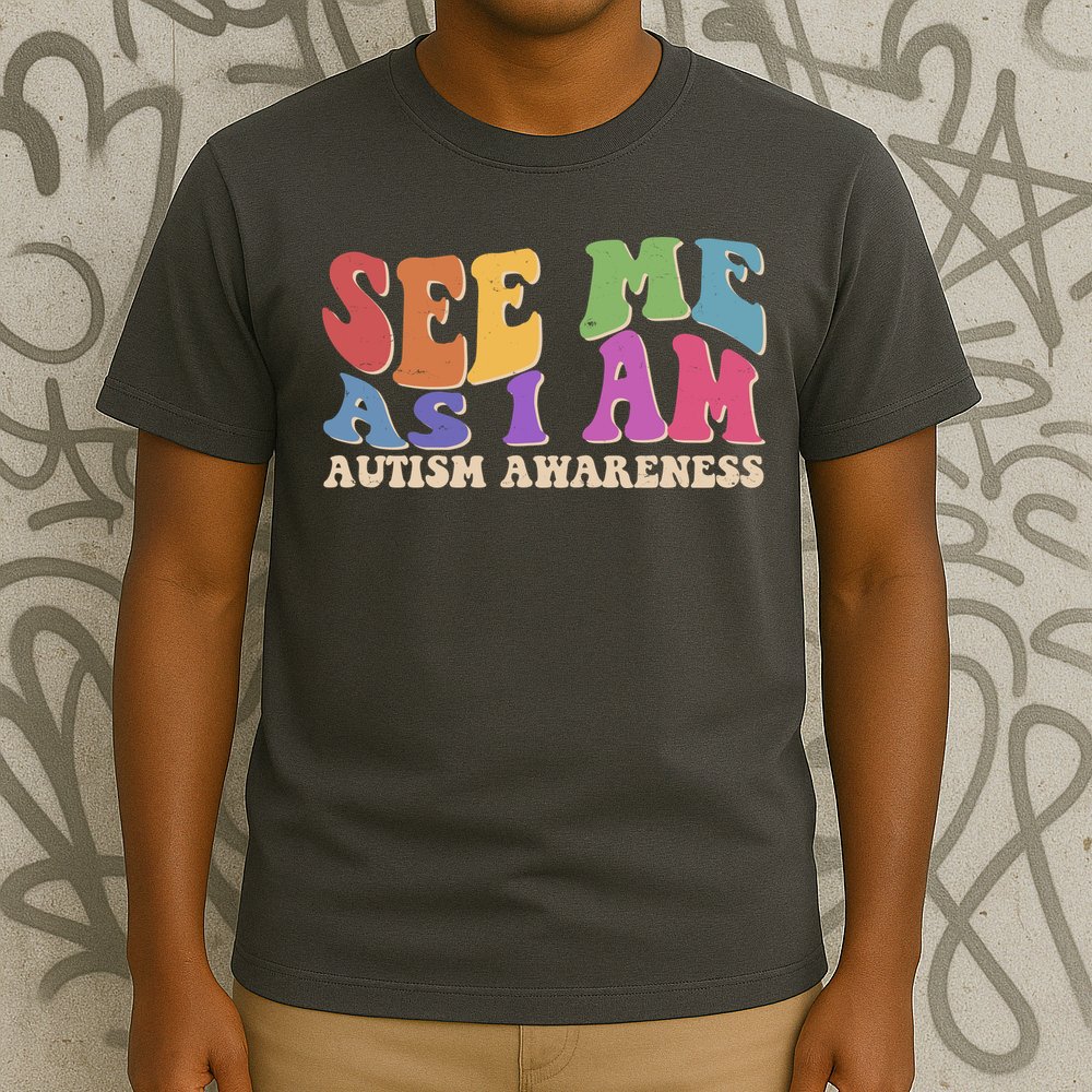 Retro See Me As I Am Autism Awareness T-Shirt