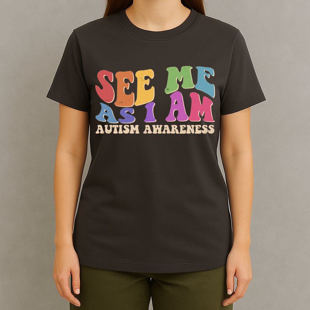 Retro See Me As I Am Autism Awareness T-Shirt