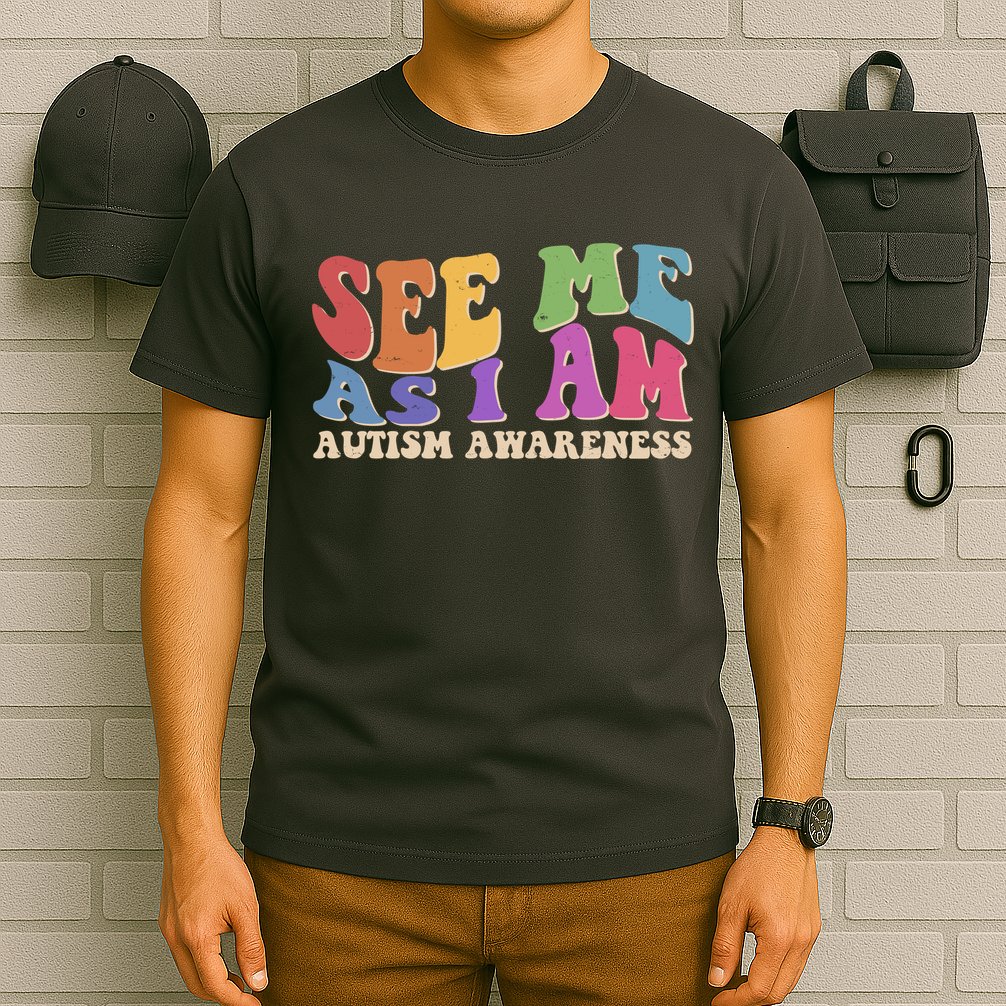 Retro See Me As I Am Autism Awareness T-Shirt