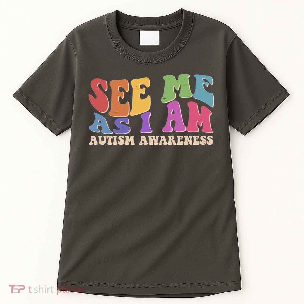 Retro See Me As I Am Autism Awareness Tall T-Shirt