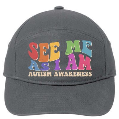 Retro See Me As I Am Autism Awareness 7-Panel Snapback Hat