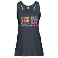 Retro See Me As I Am Autism Awareness Ladies Essential Flowy Tank