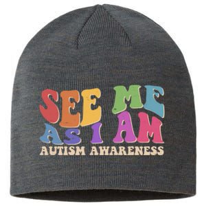 Retro See Me As I Am Autism Awareness Sustainable Beanie