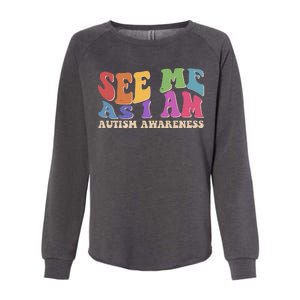 Retro See Me As I Am Autism Awareness Womens California Wash Sweatshirt