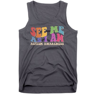 Retro See Me As I Am Autism Awareness Tank Top