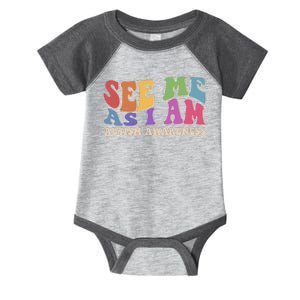 Retro See Me As I Am Autism Awareness Infant Baby Jersey Bodysuit