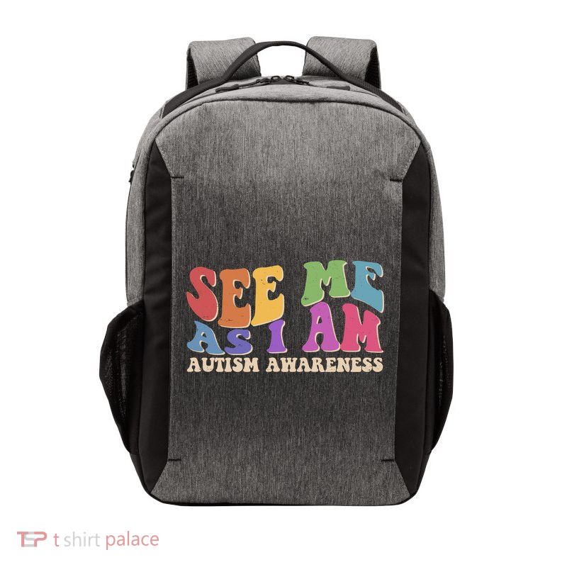 Retro See Me As I Am Autism Awareness Vector Backpack