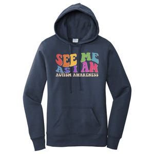 Retro See Me As I Am Autism Awareness Women's Pullover Hoodie