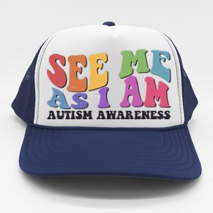 Retro See Me As I Am Autism Awareness Trucker Hat