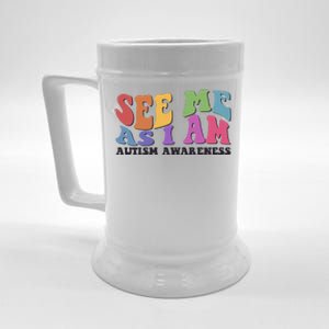 Retro See Me As I Am Autism Awareness Beer Stein