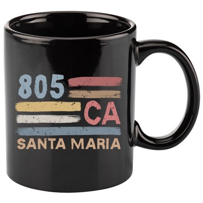 Retro Santa Maria Area Code 805 Residents State California Gift 11oz C Handle Ceramic Mug