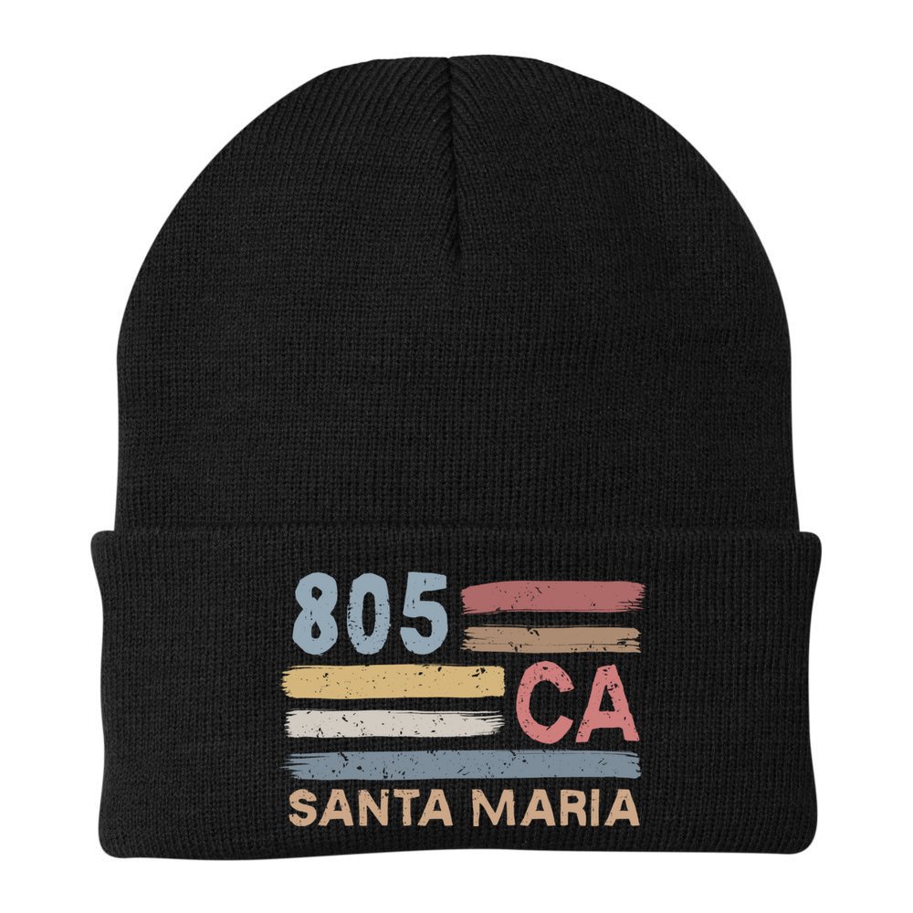 Retro Santa Maria Area Code 805 Residents State California Gift Beanie