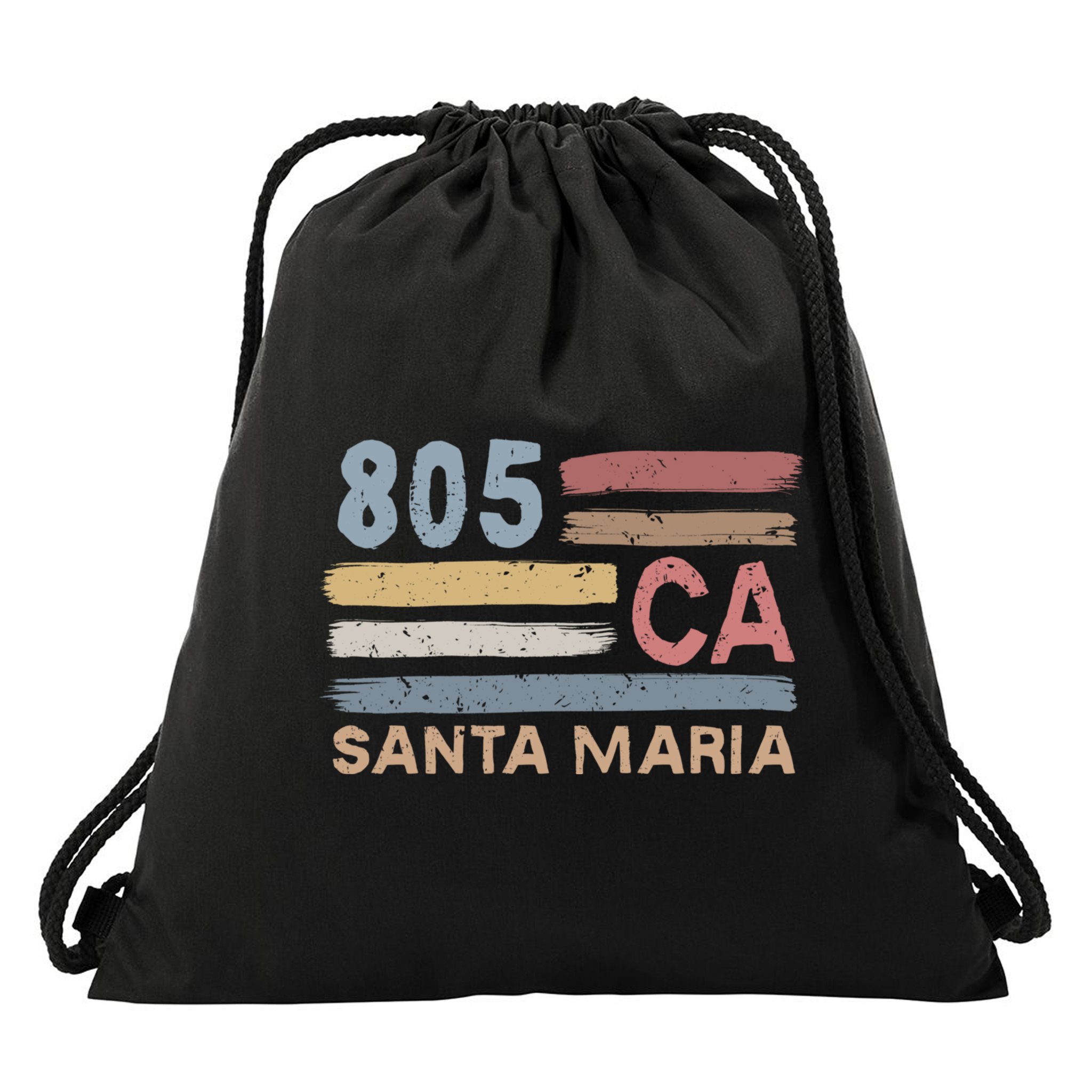 Retro Santa Maria Area Code 805 Residents State California Gift Drawstring Bag