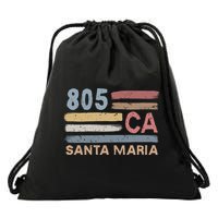 Retro Santa Maria Area Code 805 Residents State California Gift Drawstring Bag