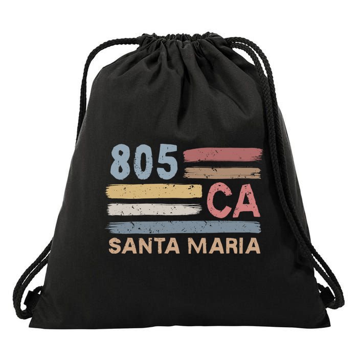 Retro Santa Maria Area Code 805 Residents State California Gift Drawstring Bag