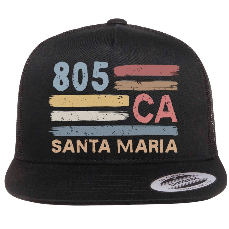 Retro Santa Maria Area Code 805 Residents State California Gift Flat Bill Trucker Hat