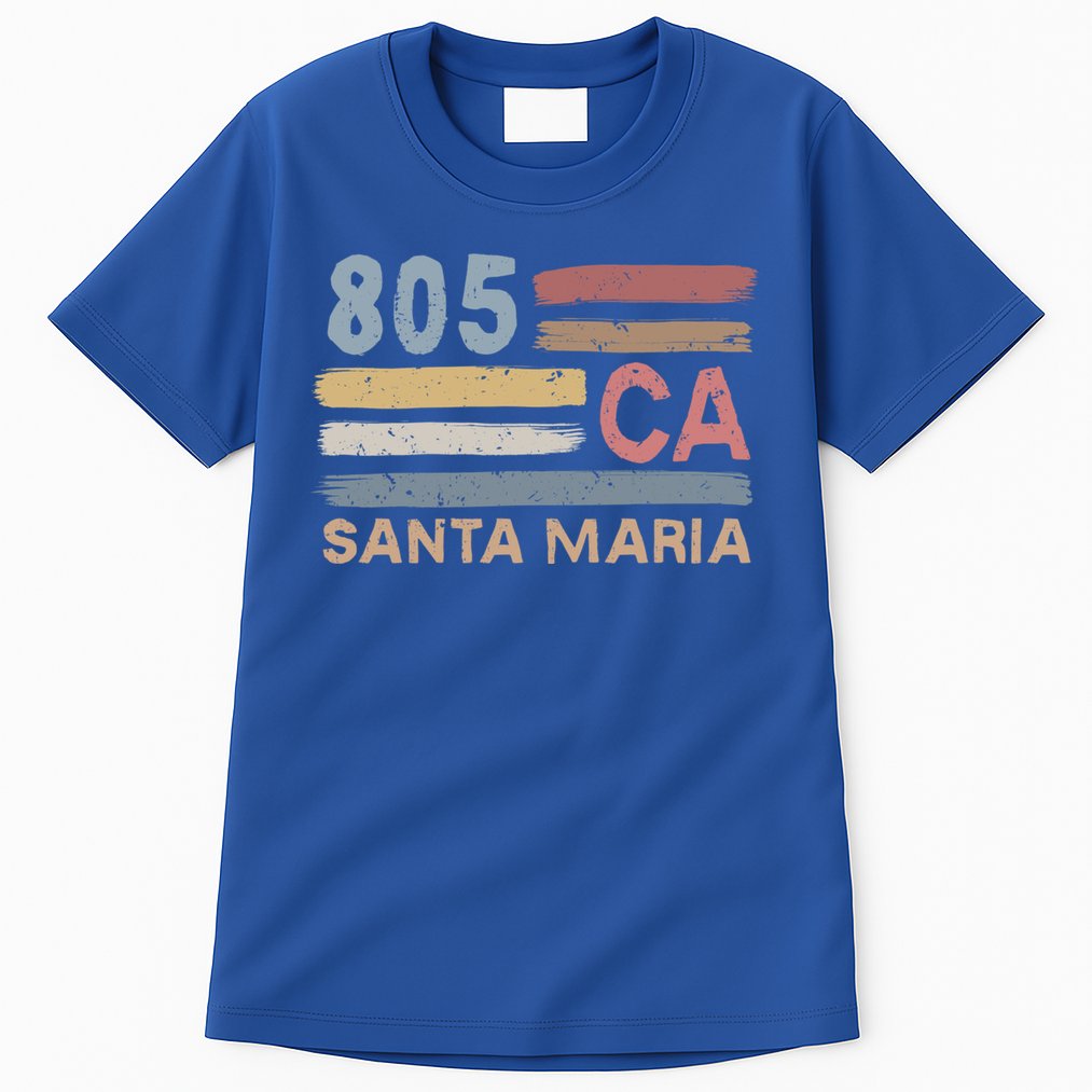 Retro Santa Maria Area Code 805 Residents State California Gift Tall T-Shirt