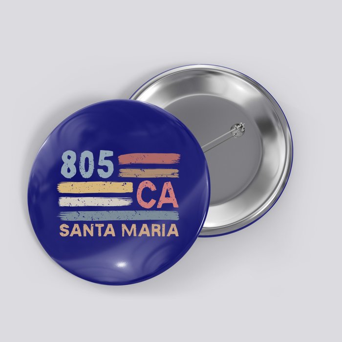 Retro Santa Maria Area Code 805 Residents State California Gift Button