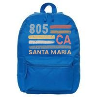 Retro Santa Maria Area Code 805 Residents State California Gift 16 in Basic Backpack