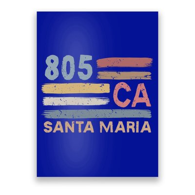Retro Santa Maria Area Code 805 Residents State California Gift Poster