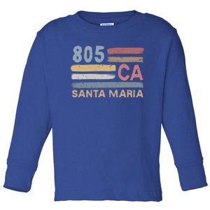 Retro Santa Maria Area Code 805 Residents State California Gift Toddler Long Sleeve Shirt