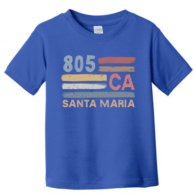 Retro Santa Maria Area Code 805 Residents State California Gift Toddler T-Shirt