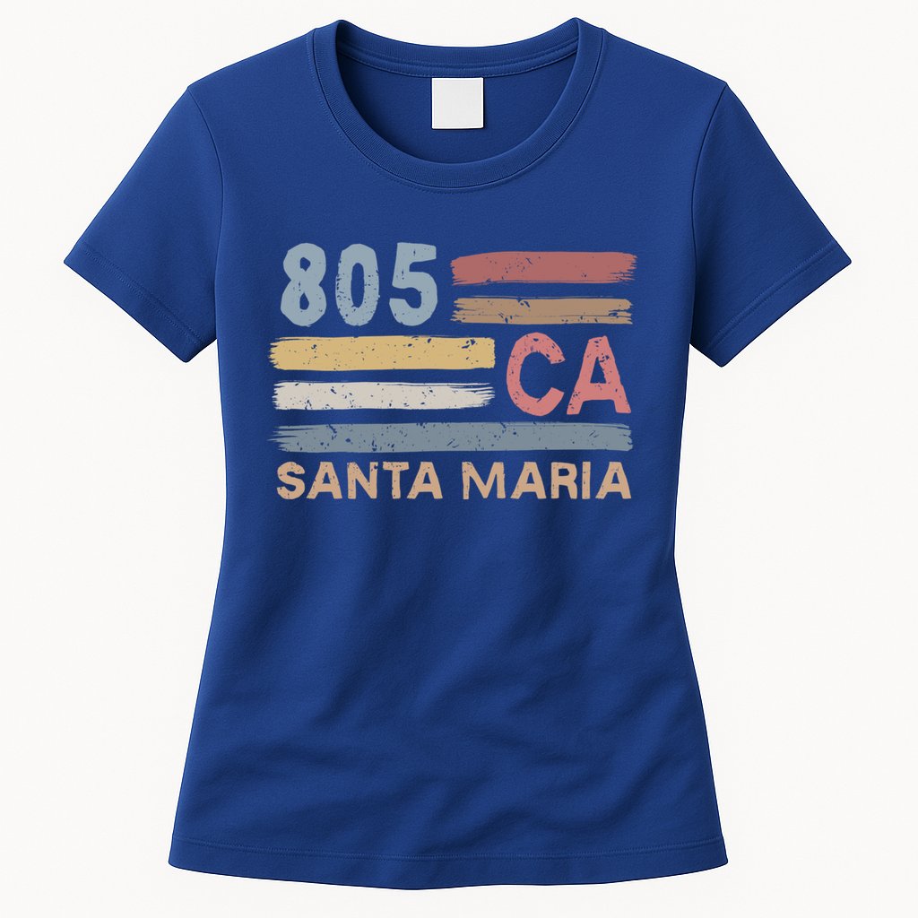 Retro Santa Maria Area Code 805 Residents State California Gift Womens T-Shirt