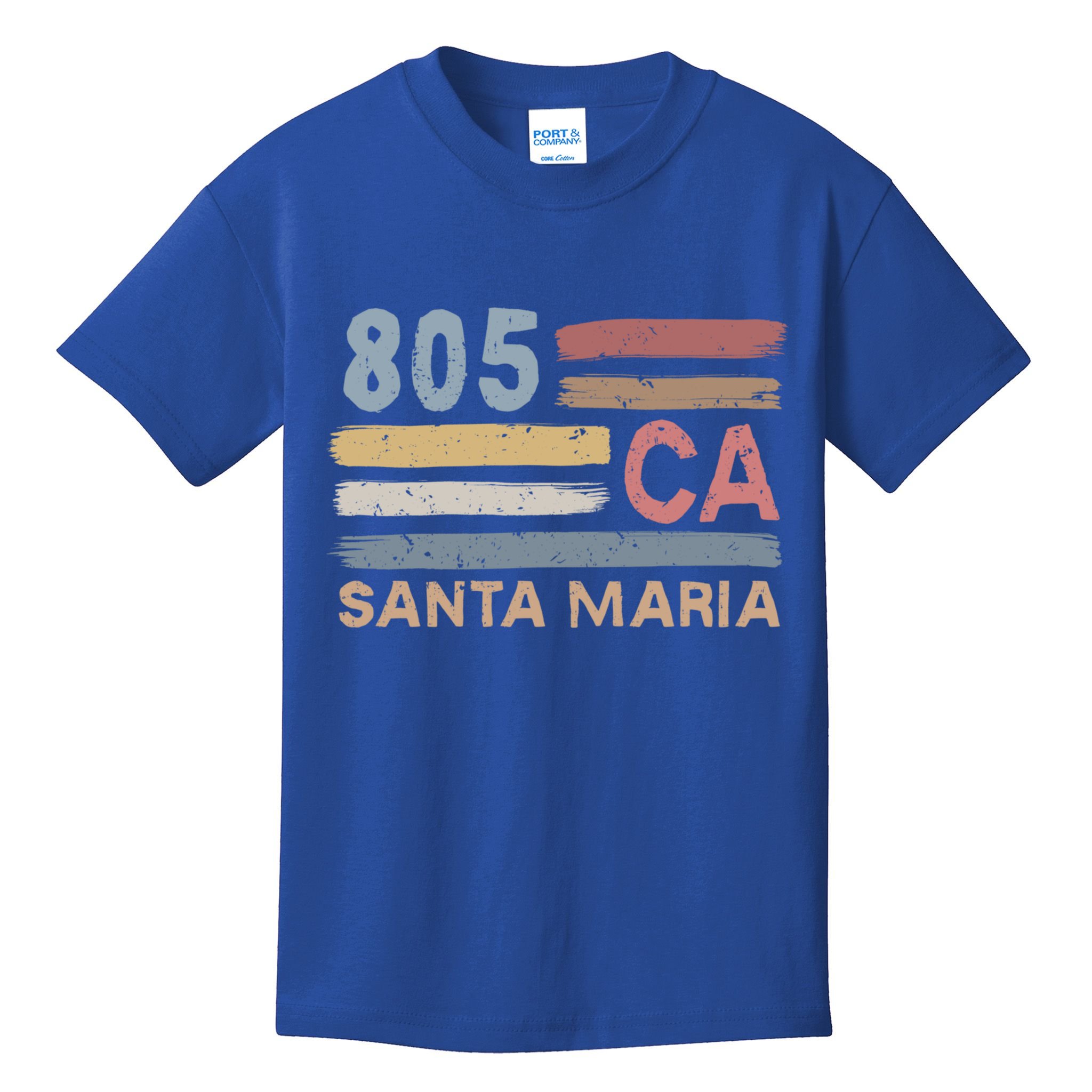 Retro Santa Maria Area Code 805 Residents State California Gift Kids T-Shirt