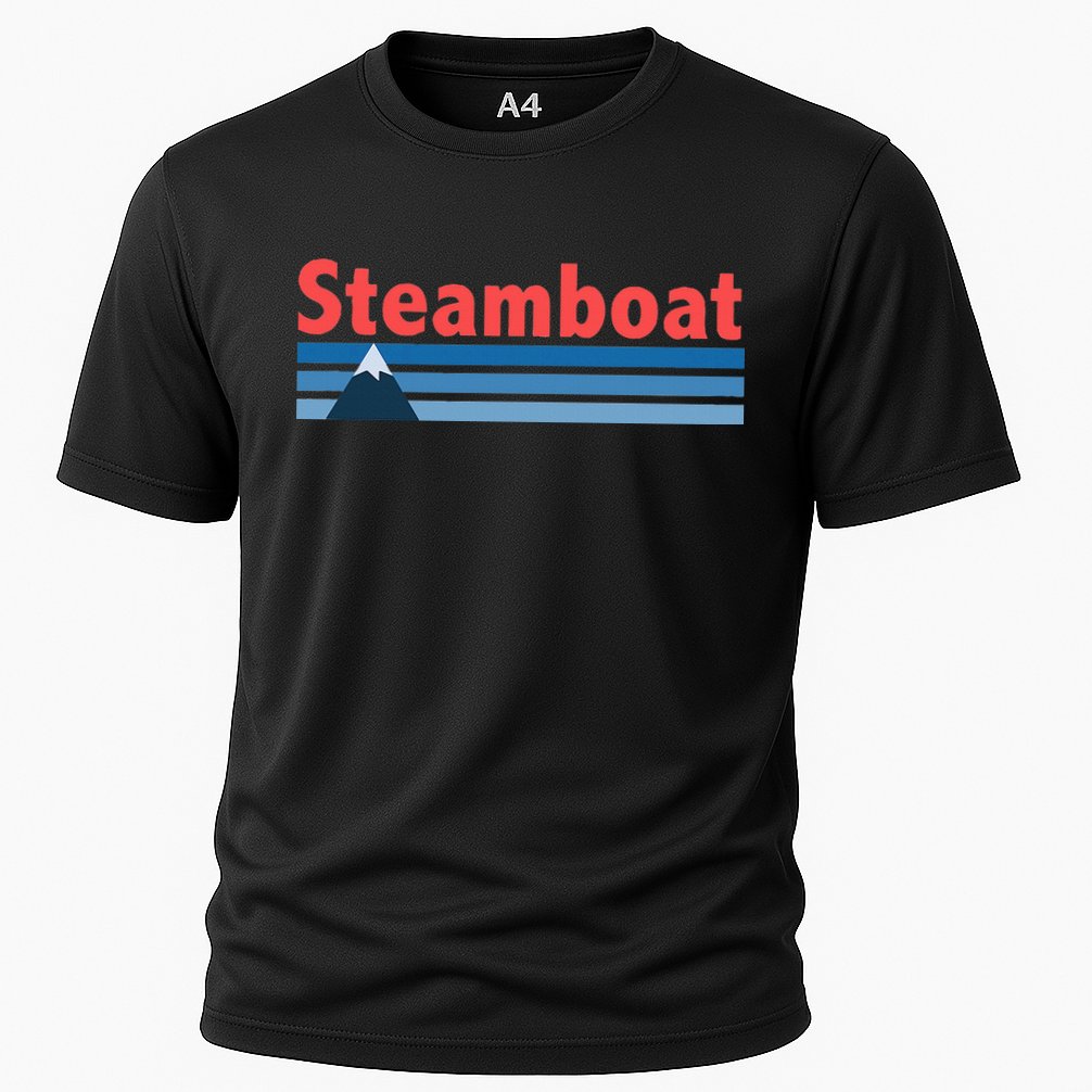 Retro Style Mountain Steamboat Springs Colorado Cooling Performance Crew T-Shirt