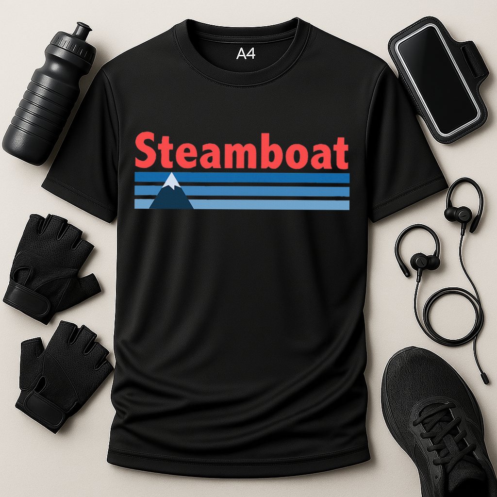 Retro Style Mountain Steamboat Springs Colorado Cooling Performance Crew T-Shirt