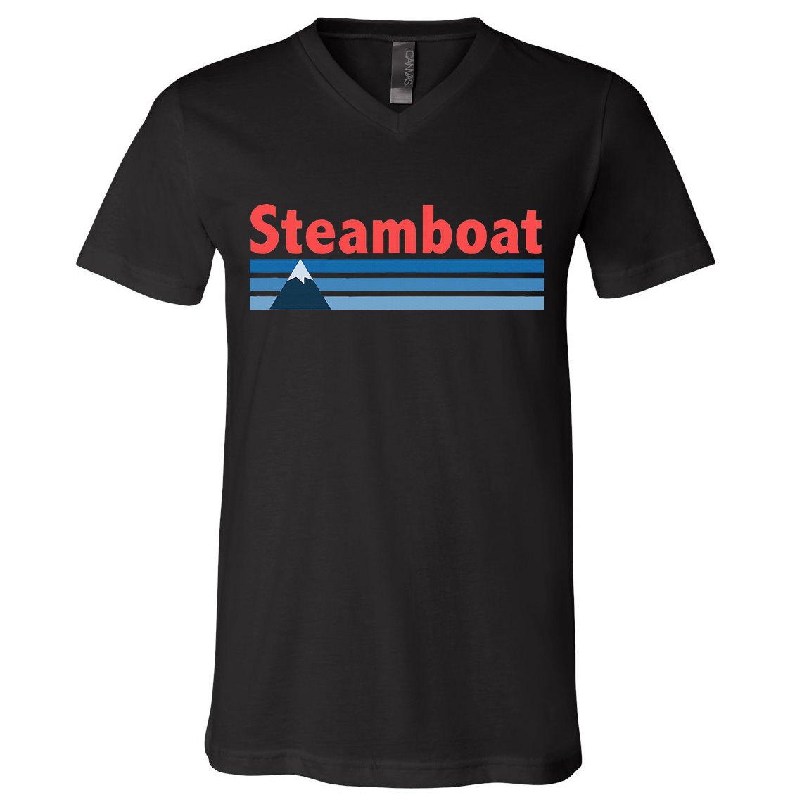 Retro Style Mountain Steamboat Springs Colorado V-Neck T-Shirt