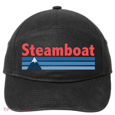 Retro Style Mountain Steamboat Springs Colorado 7-Panel Snapback Hat