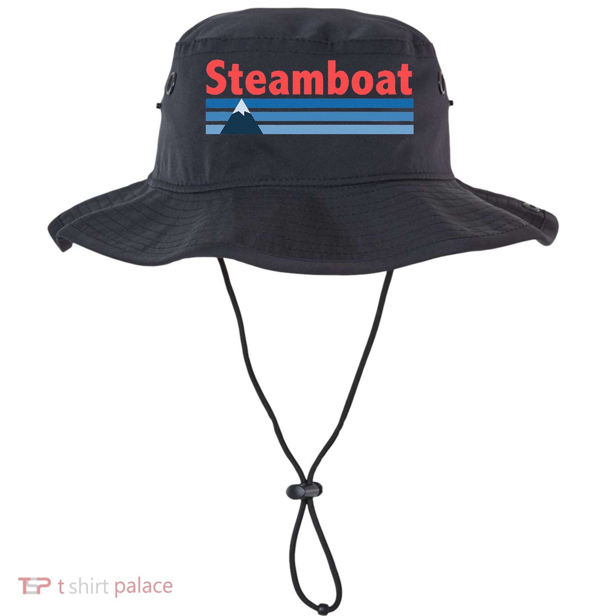 Retro Style Mountain Steamboat Springs Colorado Bucket Hat