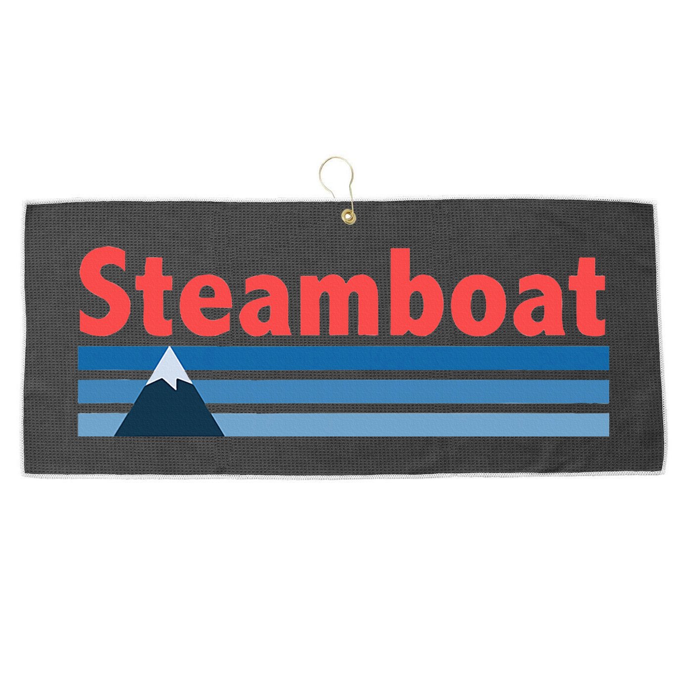 Retro Style Mountain Steamboat Springs Colorado Large Microfiber Waffle Golf Towel